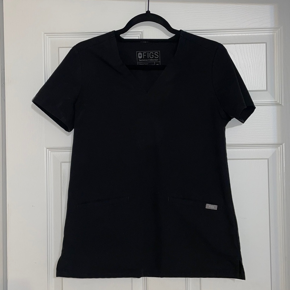 XS Black FIGS Casma Three-pocket Scrub Top